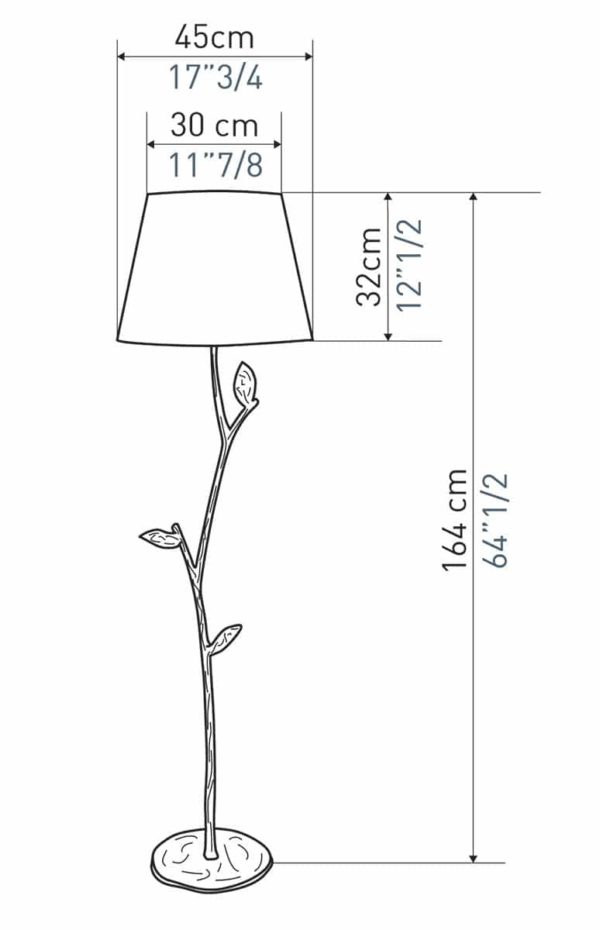 LAMPADAIRE FLORA dimensions