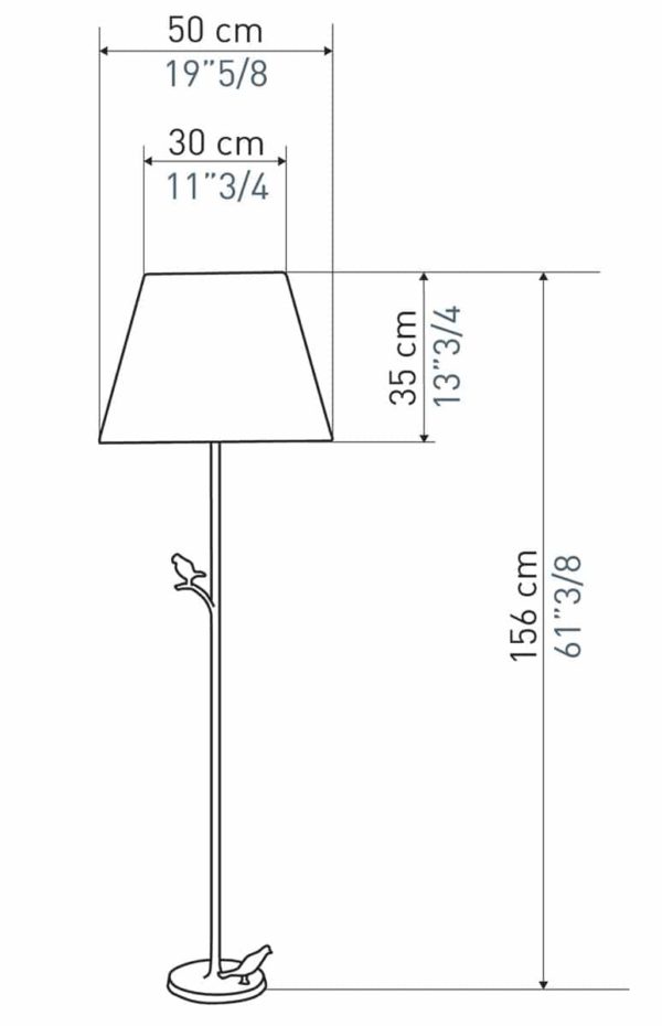 LAMPADAIRE Plume dimensions